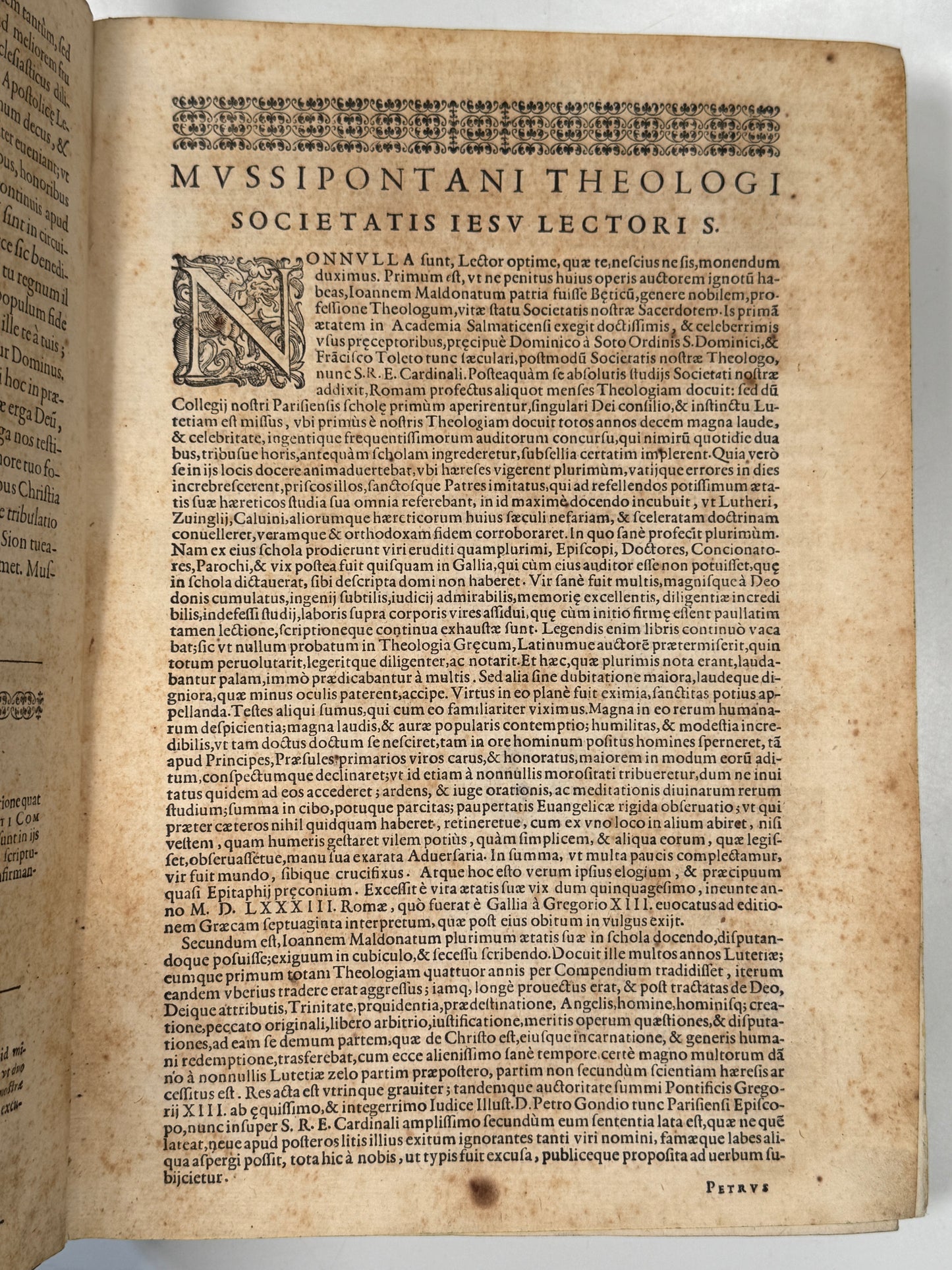 Commentary on the Gospels 1597 John Maldonatus