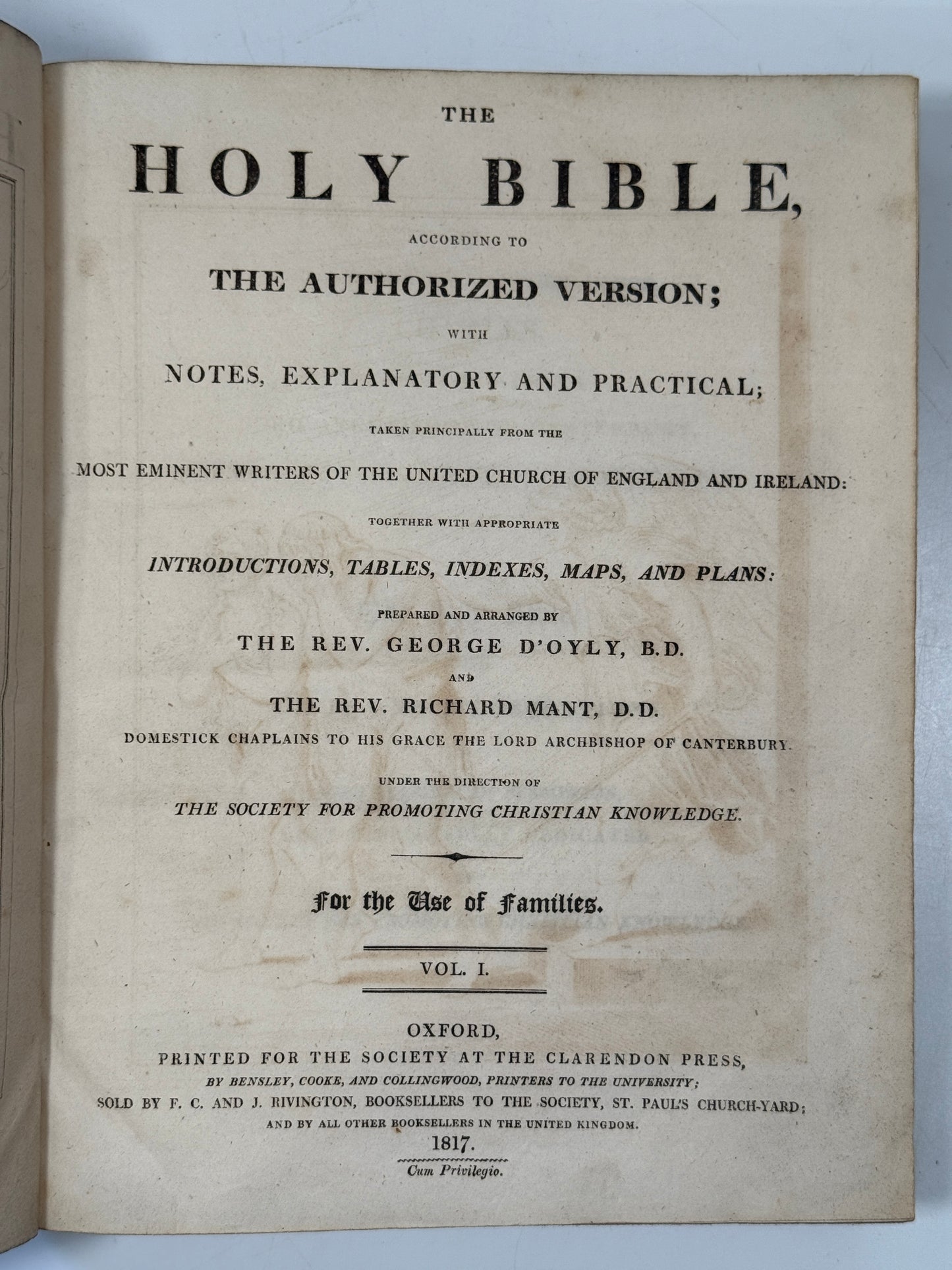 Antique King James Bible 1817 Clarendon Press