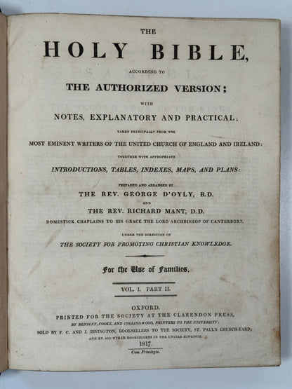 Antique King James Bible 1817 Clarendon Press