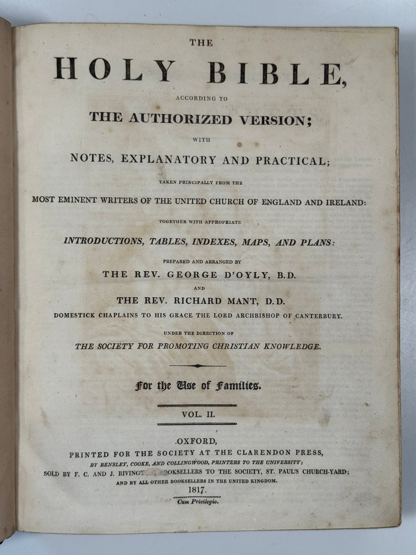 Antique King James Bible 1817 Clarendon Press