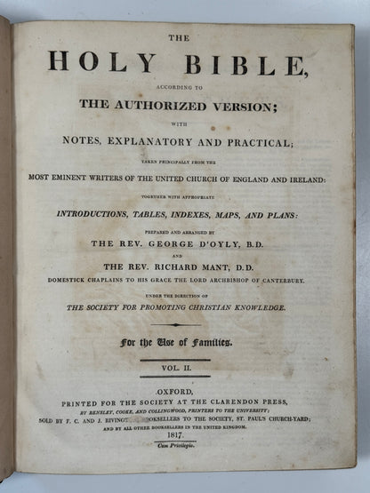 Antique King James Bible 1817 Clarendon Press