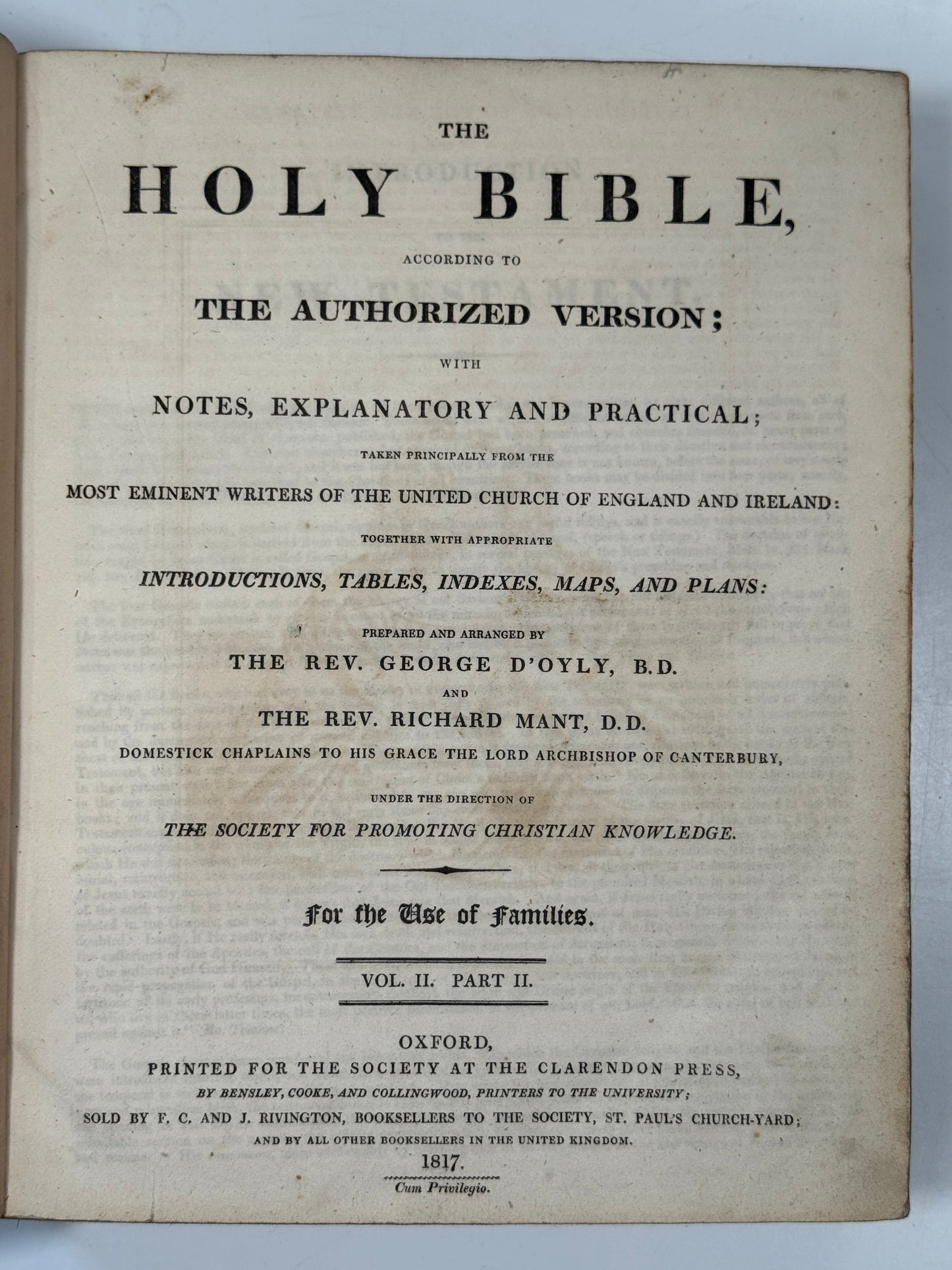 Antique King James Bible 1817 Clarendon Press