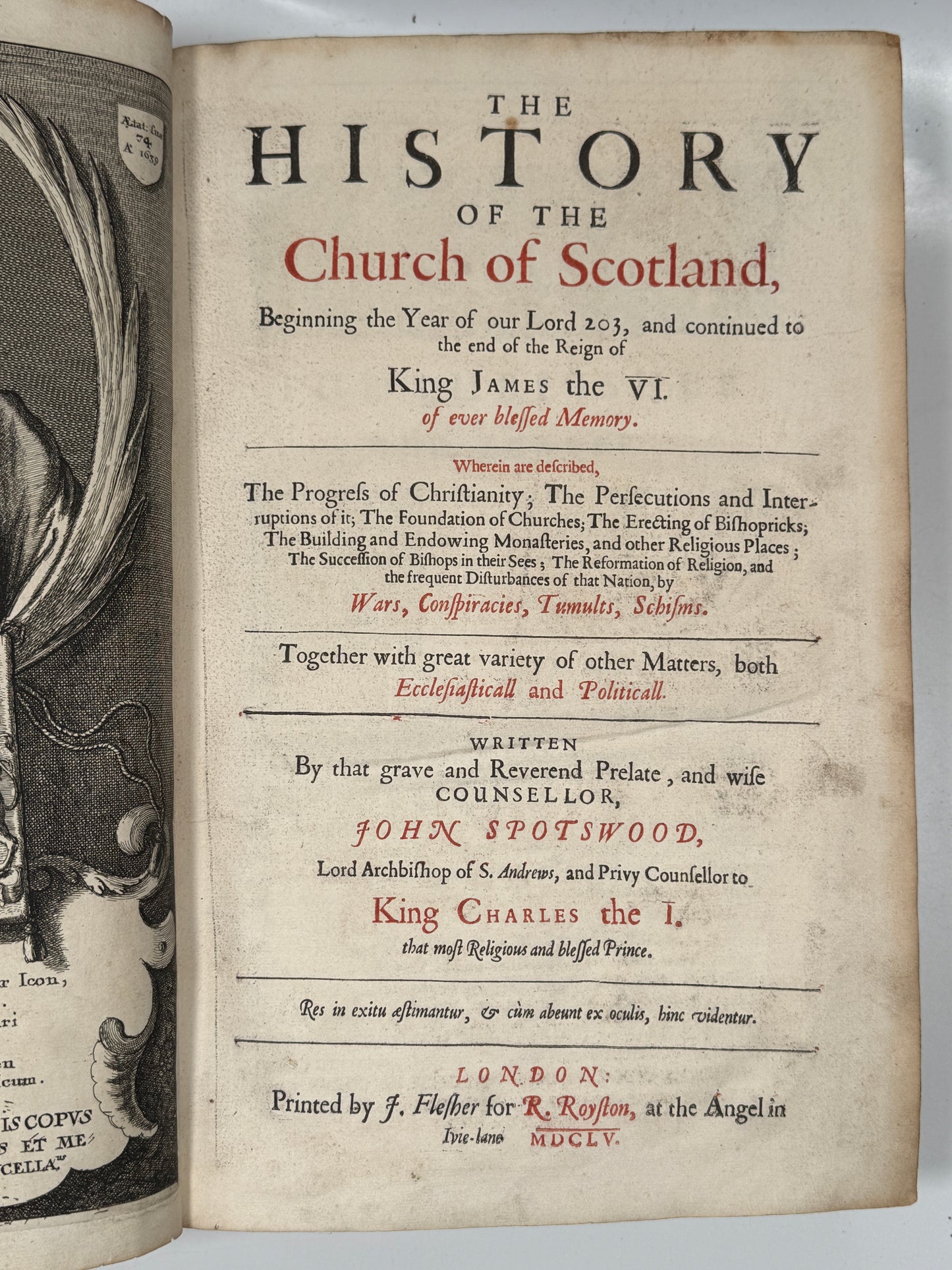 The History of the Church of Scotland 1655 John Spotswood