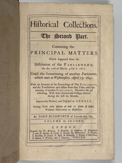 John Rushworth's Historical Collections 1721