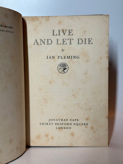 Live and Let Die by Ian Fleming 1954 First Edition First Impression in the Dust Jacket