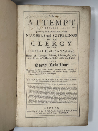 The Suffering of the Clergy of the Church of England 1714