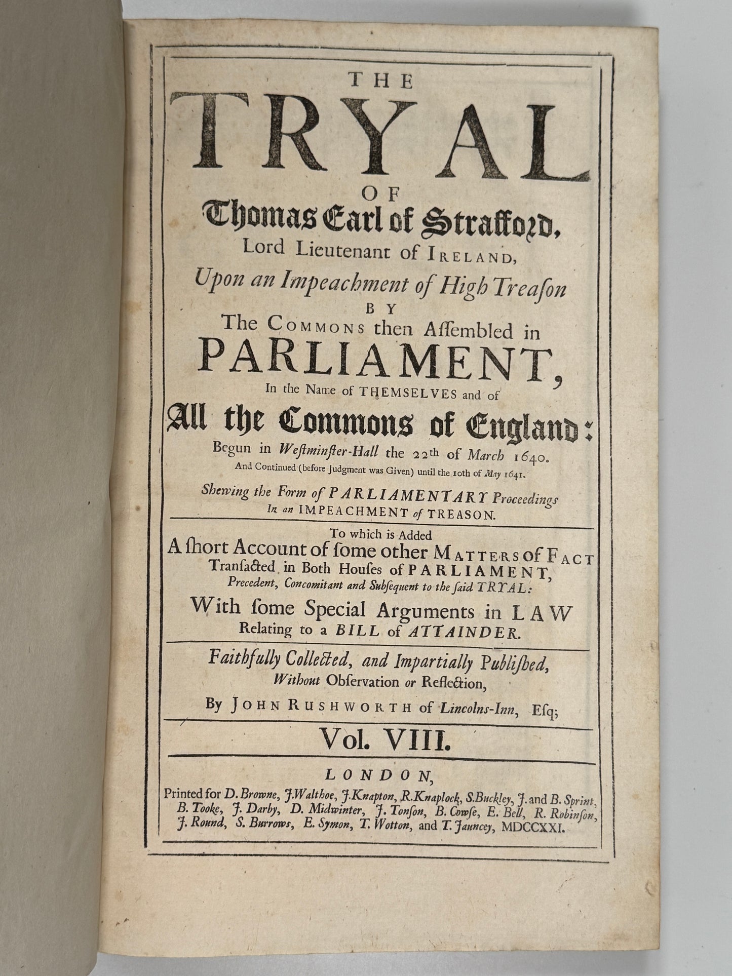 John Rushworth's Historical Collections 1721