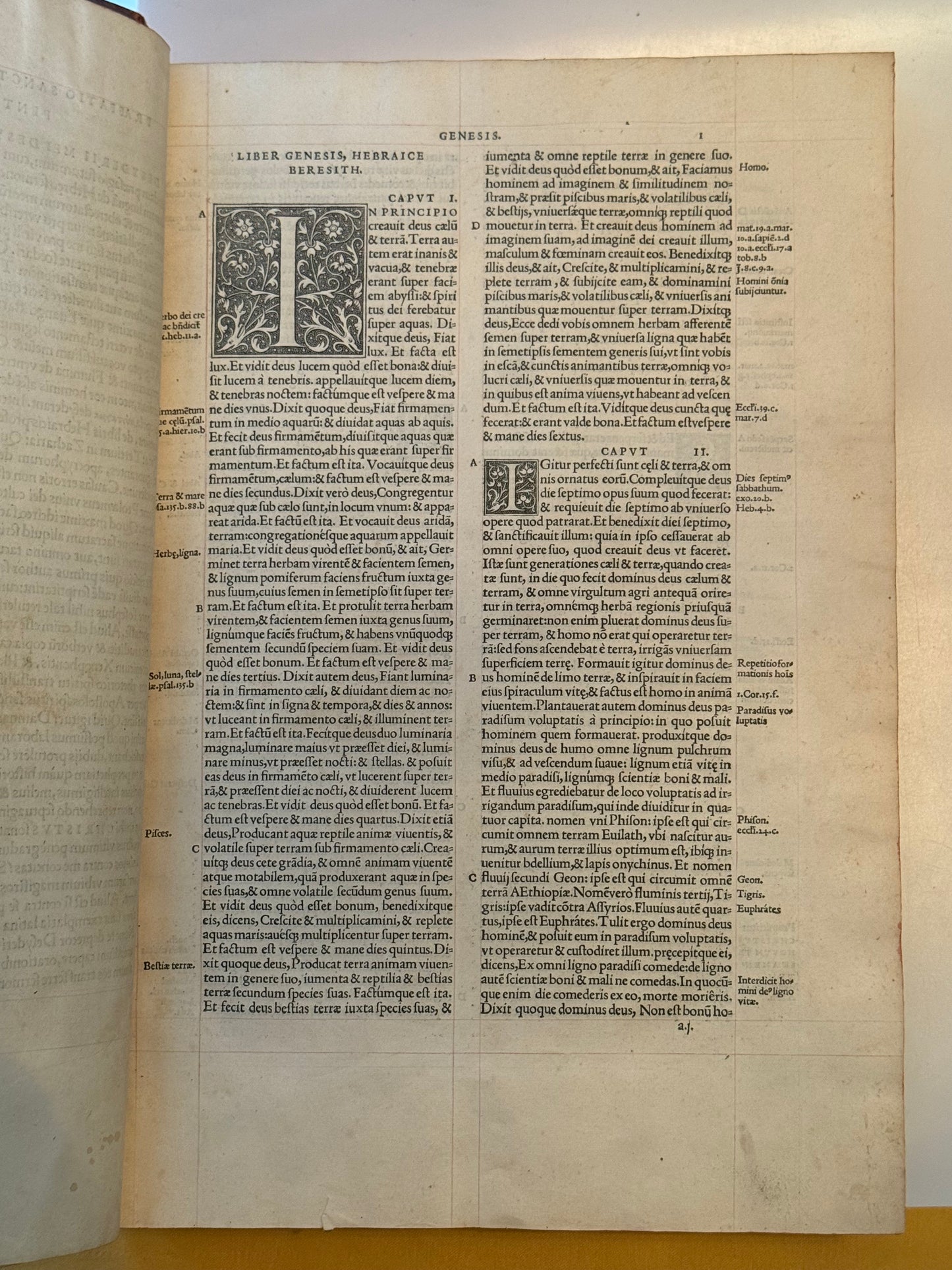 Antique Bible 1528 Estienne First Edition, Vulgate, Hand-Coloured