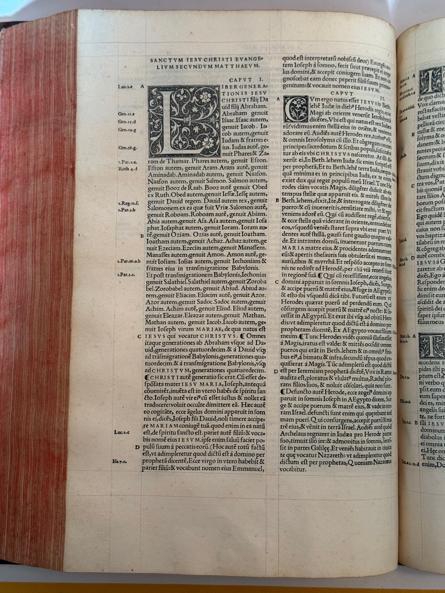 Antique Bible 1528 Estienne First Edition, Vulgate, Hand-Coloured