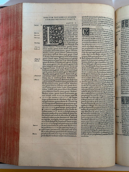 Antique Bible 1528 Estienne First Edition, Vulgate, Hand-Coloured