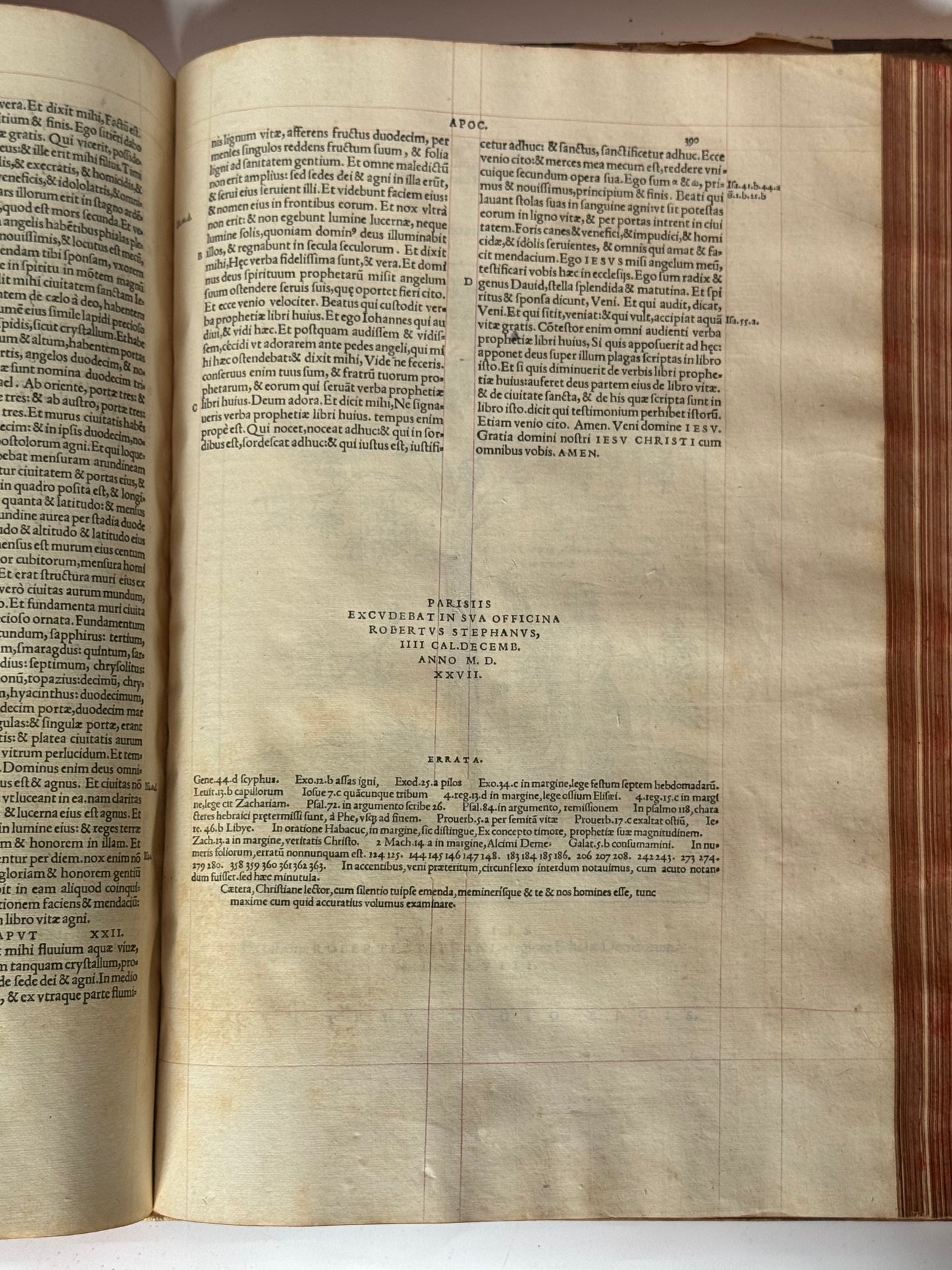 Antique Bible 1528 Estienne First Edition, Vulgate, Hand-Coloured