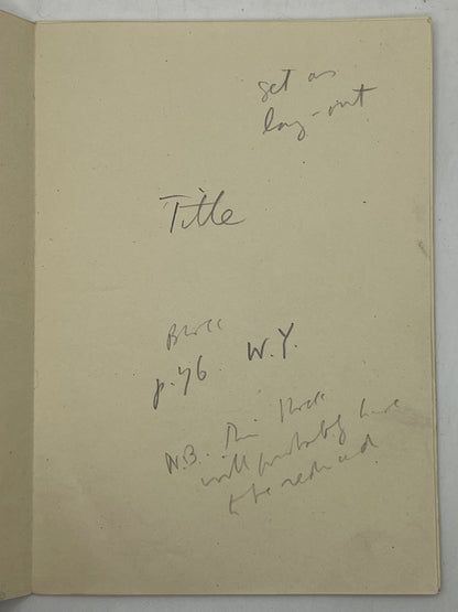 The Christopher Robin Birthday Book A.A. Milne's Pre-Proof Autograph Manuscript