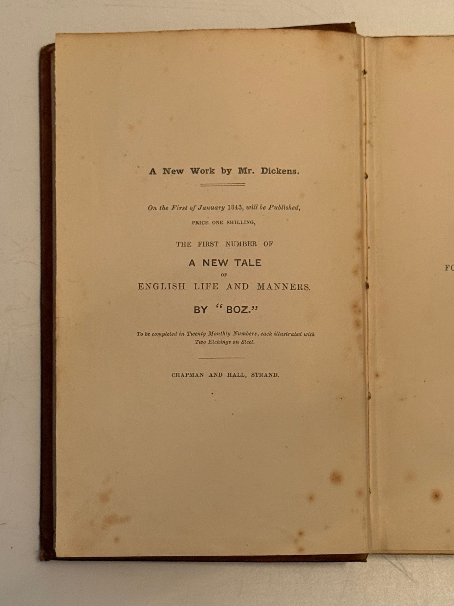 American Notes by Charles Dickens 1842 Original Cloth, Third Edition