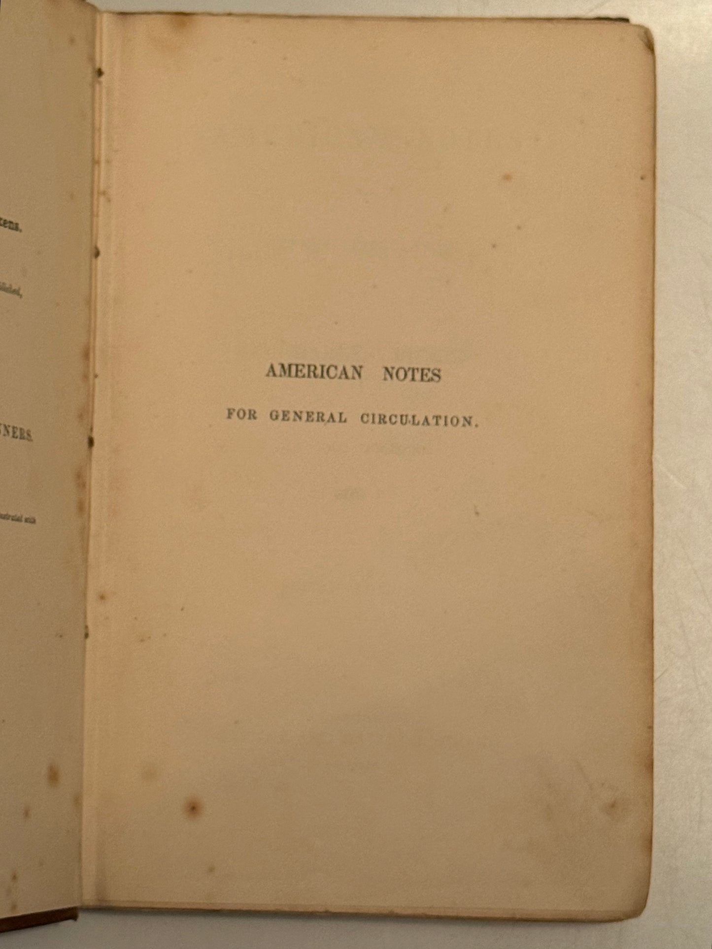 American Notes by Charles Dickens 1842 Original Cloth, Third Edition