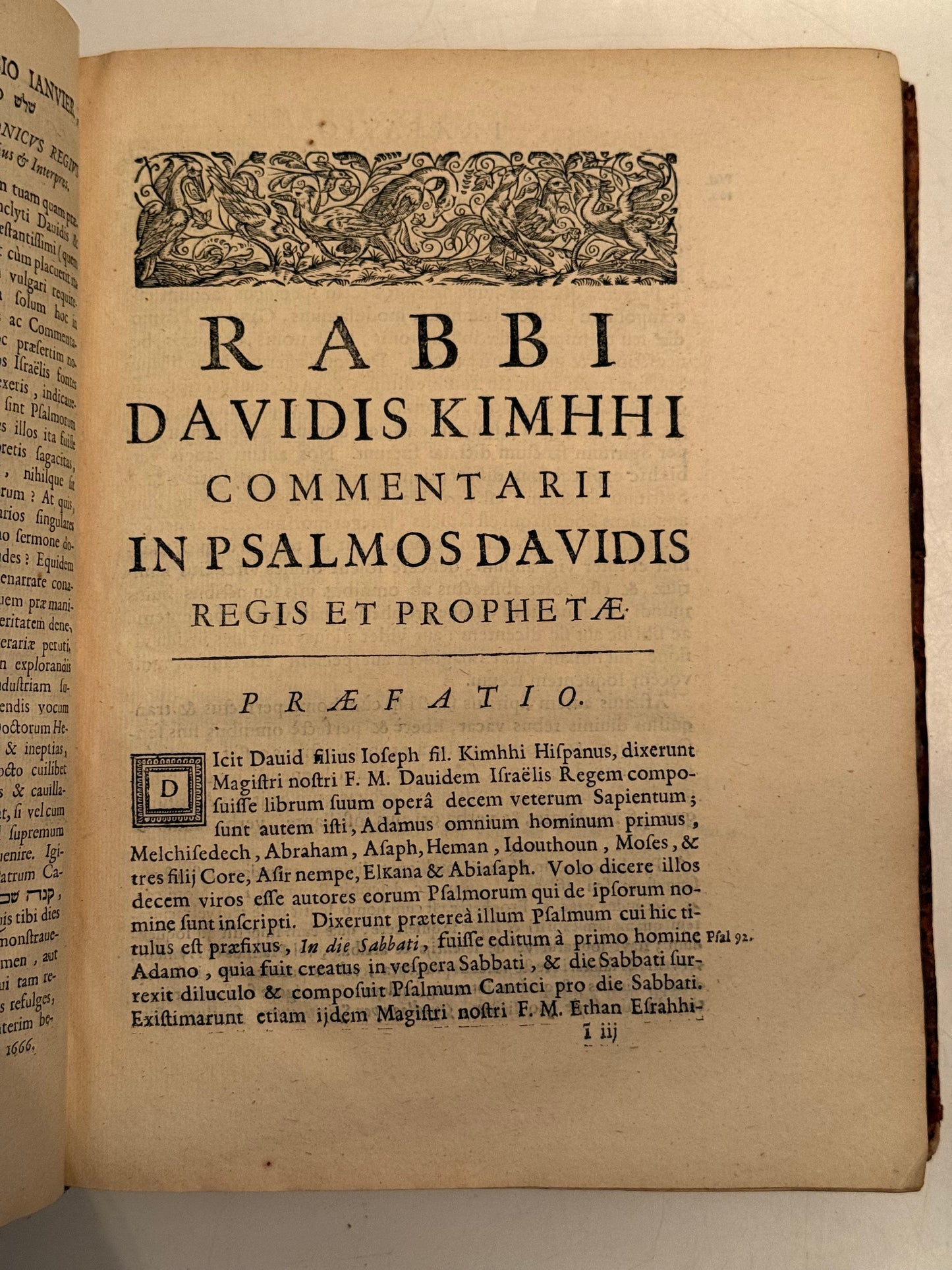 Rabbi David Kimhi's Commentary on the Psalms 1666 Maurist Provenance