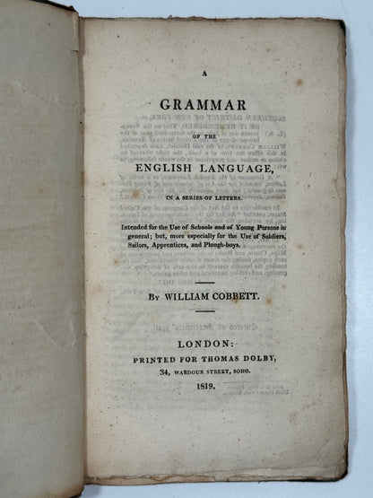 A Grammar of the English Language 1819 William Cobbett