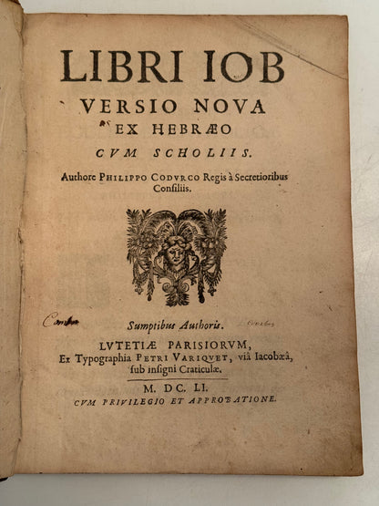 Philippe Codurc on Job 1651 First Edition