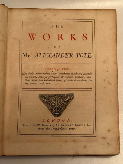The Works of Alexander Pope 1717-35 First Edition
