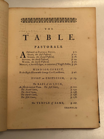 The Works of Alexander Pope 1717-35 First Edition