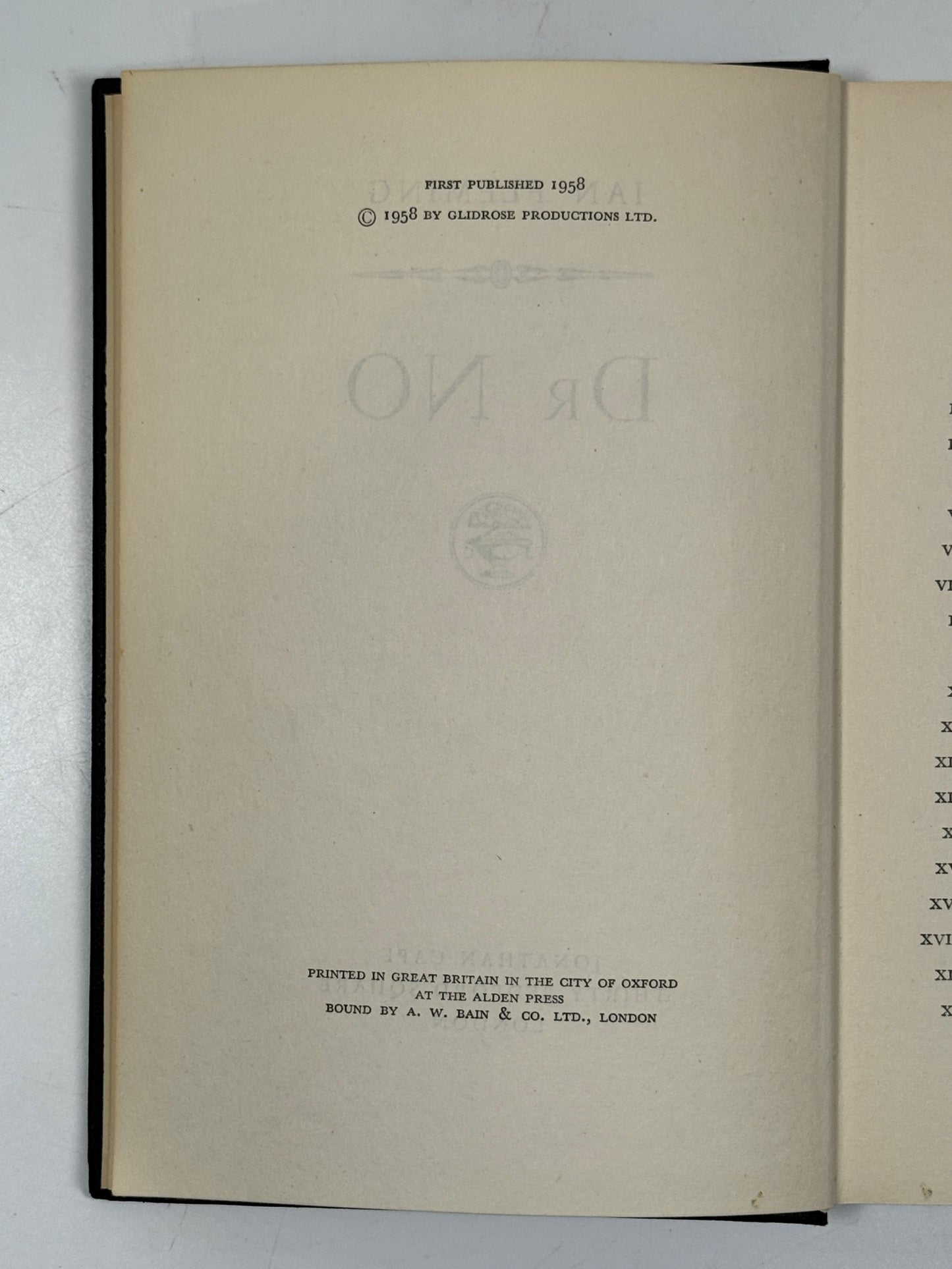 Dr No by Ian Fleming 1958 First Edition First Impression