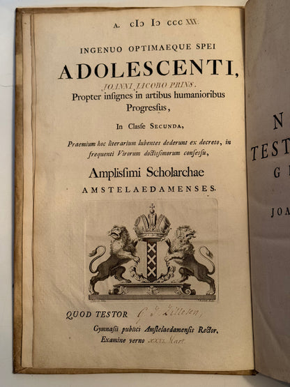 A Magnificent New Testament in Original Greek 1723