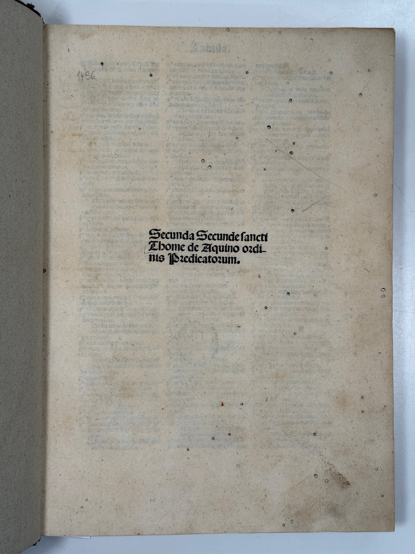 Summa Theologica by Thomas Aquinas 1496