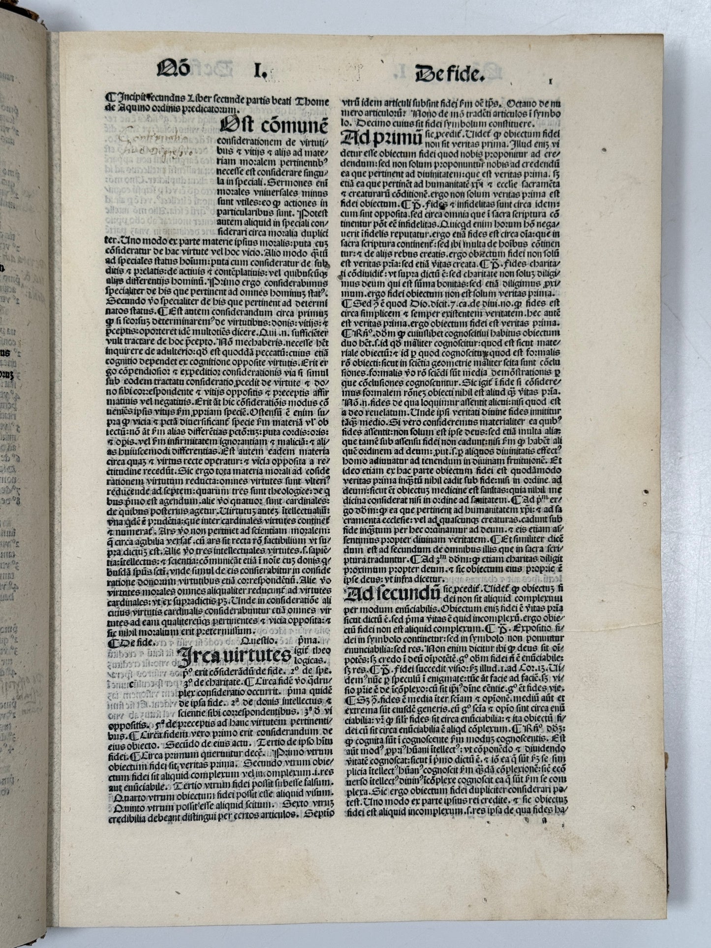 Summa Theologica by Thomas Aquinas 1496