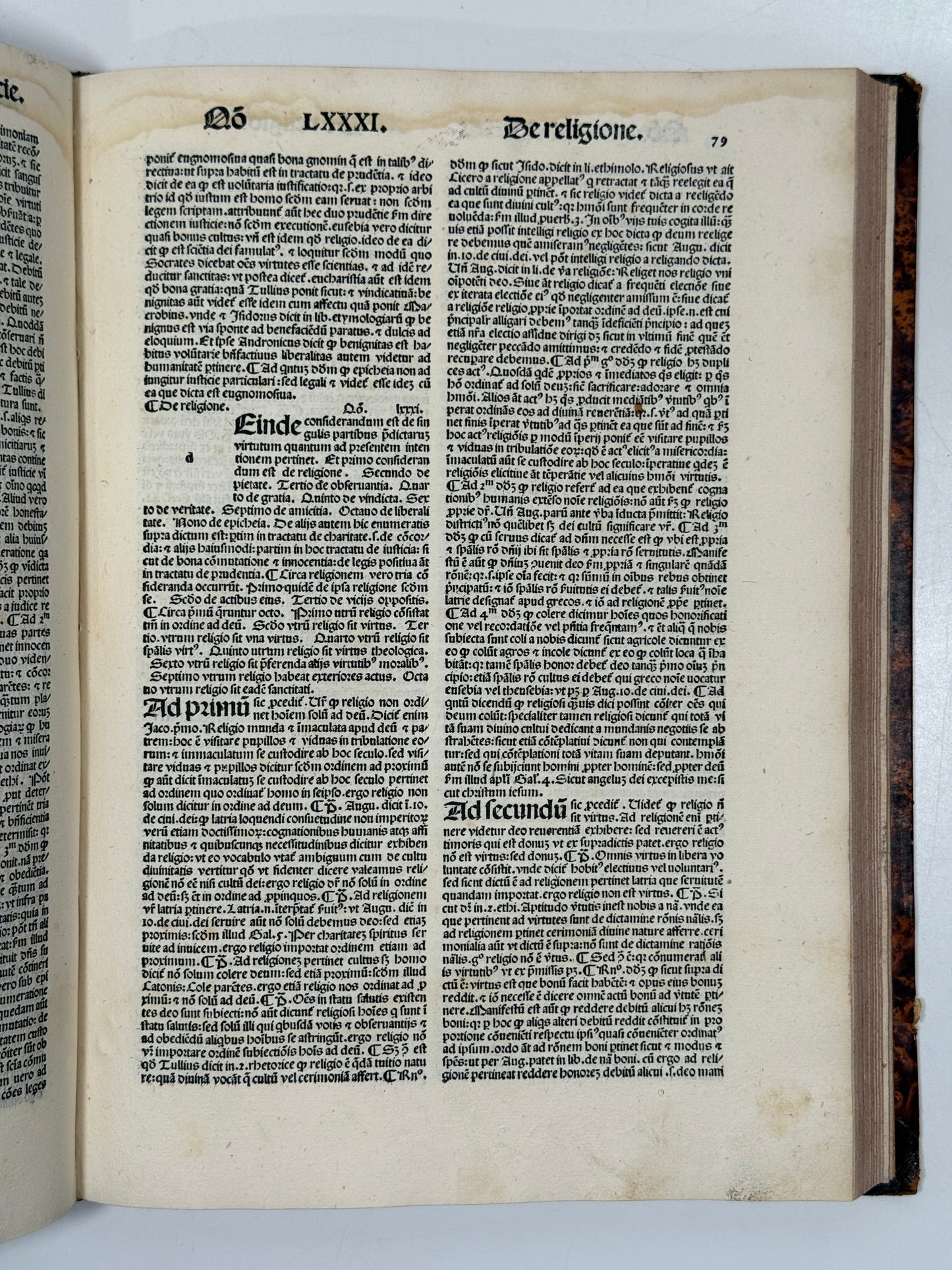 Summa Theologica by Thomas Aquinas 1496