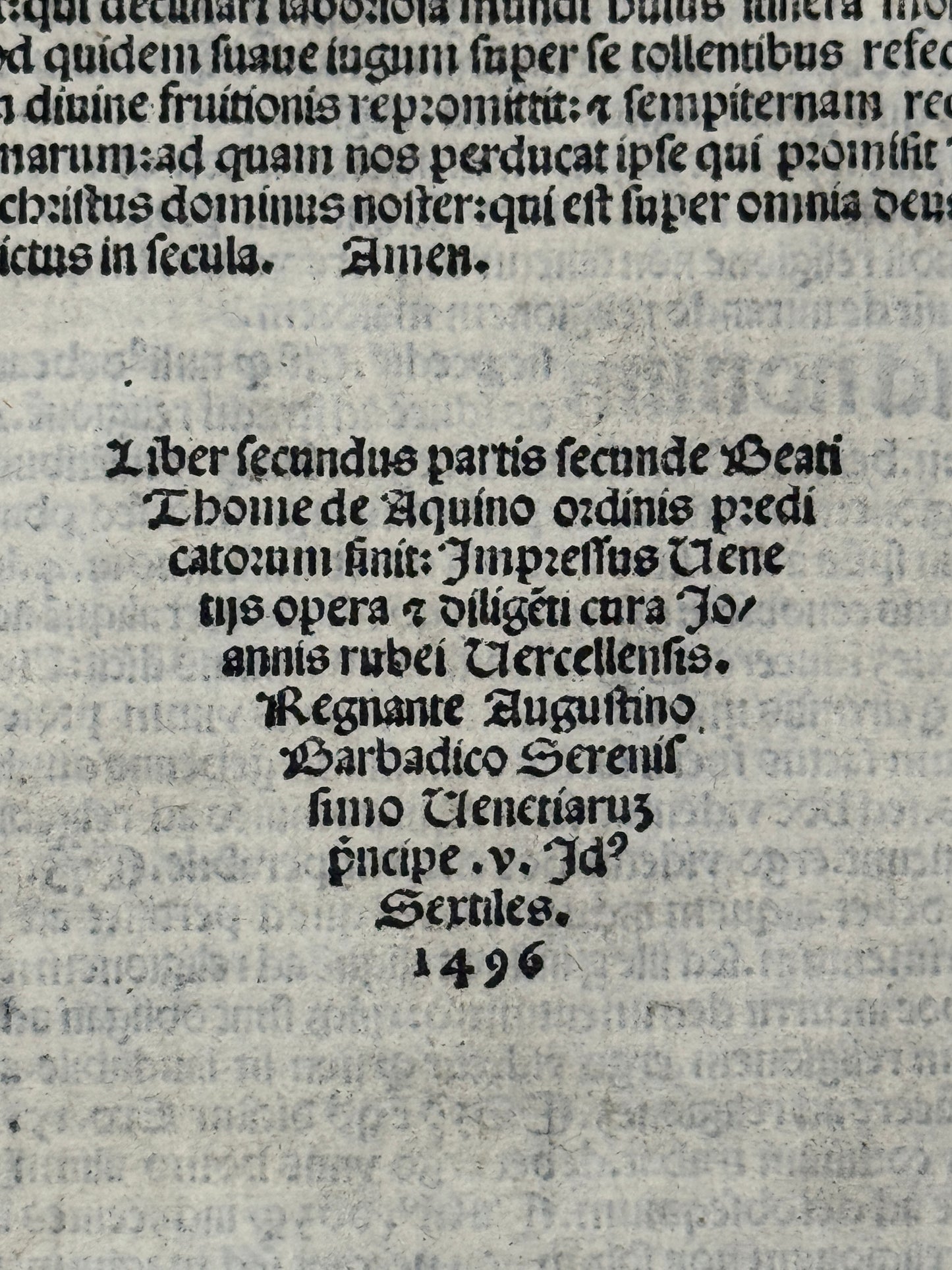 Summa Theologica by Thomas Aquinas 1496