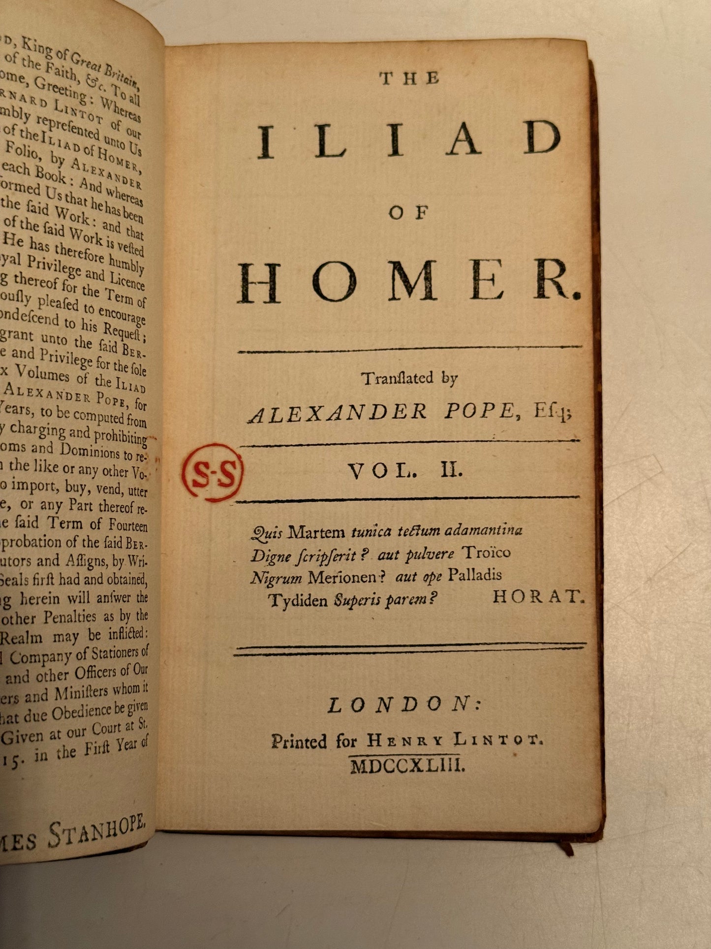 Homer's Iliad 1743 Illustrated Alexander Pope Edition