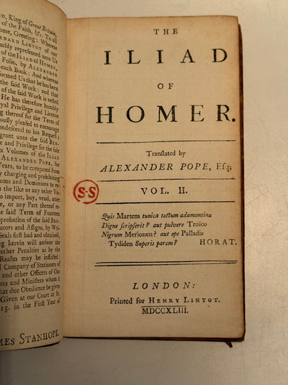 Homer's Iliad 1743 Illustrated Alexander Pope Edition