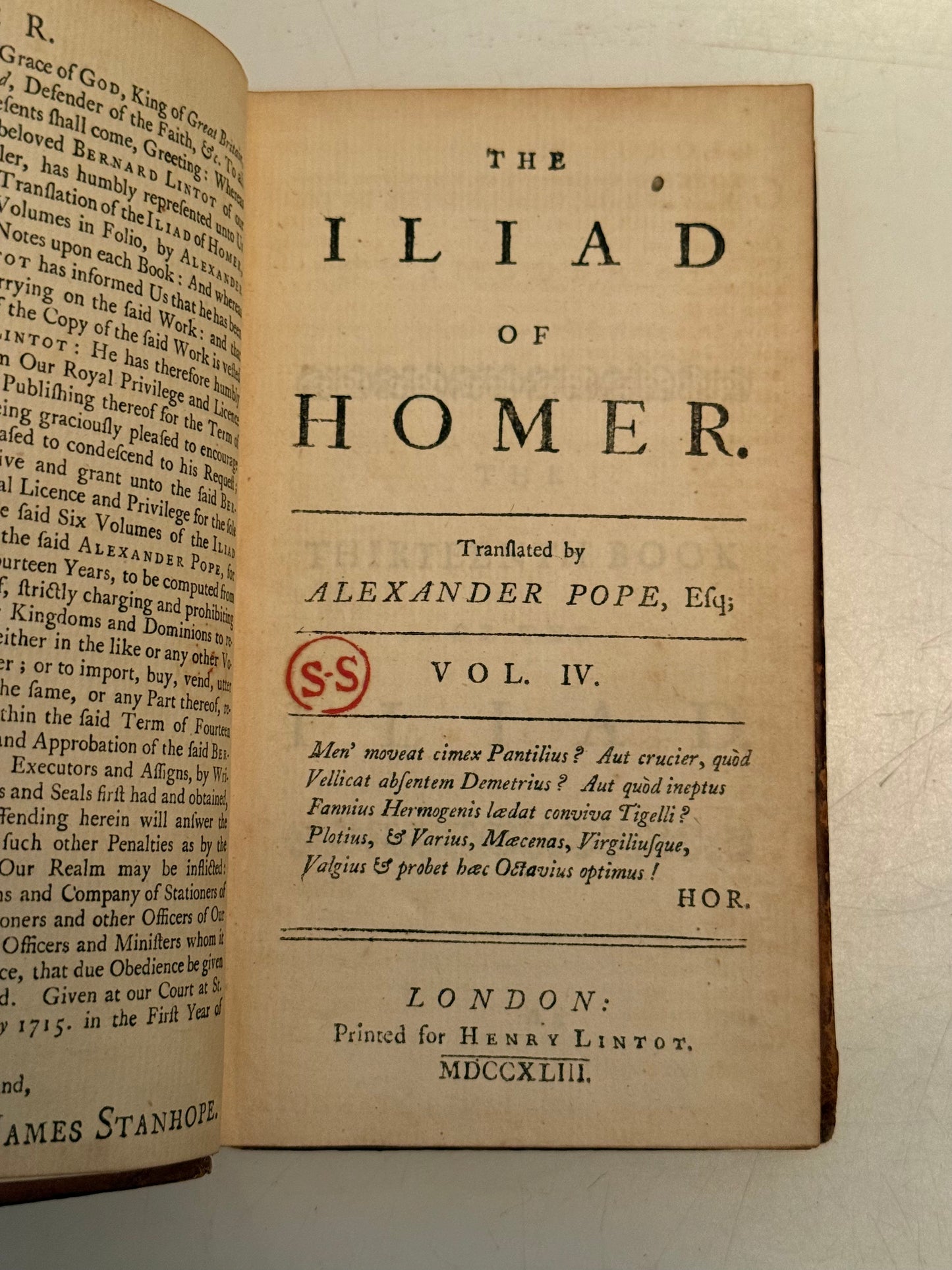 Homer's Iliad 1743 Illustrated Alexander Pope Edition