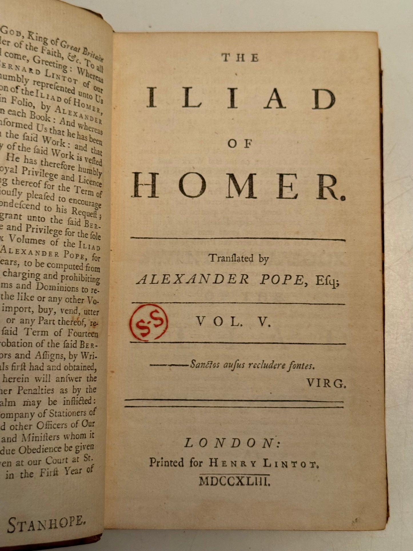 Homer's Iliad 1743 Illustrated Alexander Pope Edition