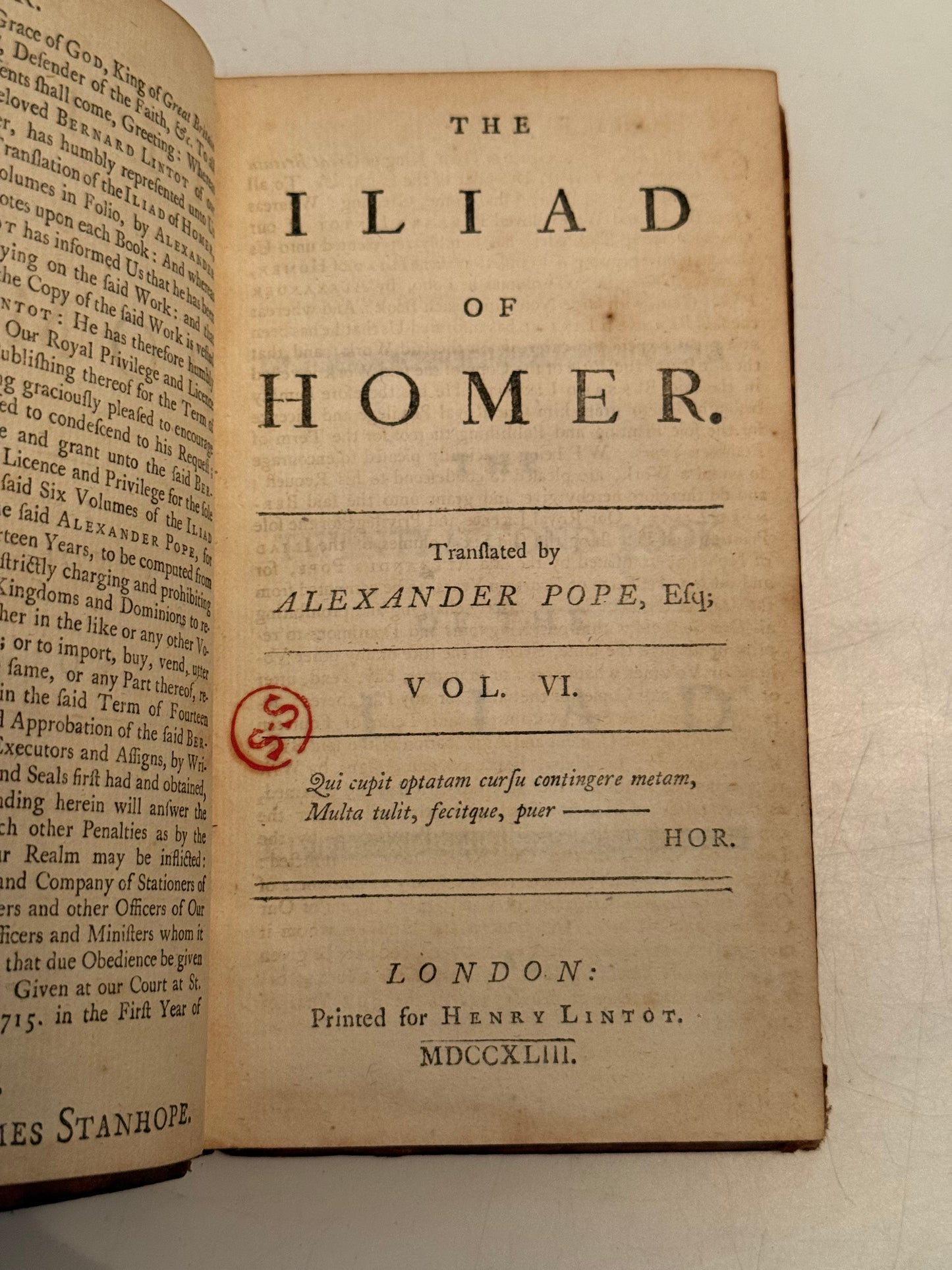 Homer's Iliad 1743 Illustrated Alexander Pope Edition