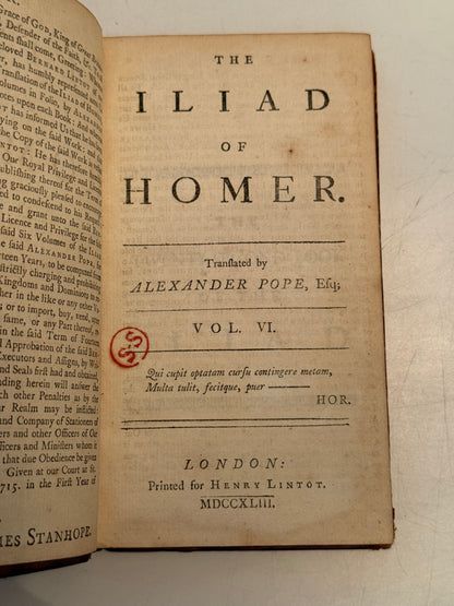 Homer's Iliad 1743 Illustrated Alexander Pope Edition