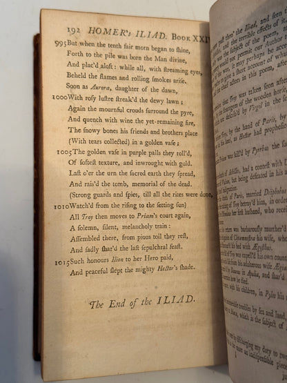 Homer's Iliad 1743 Illustrated Alexander Pope Edition