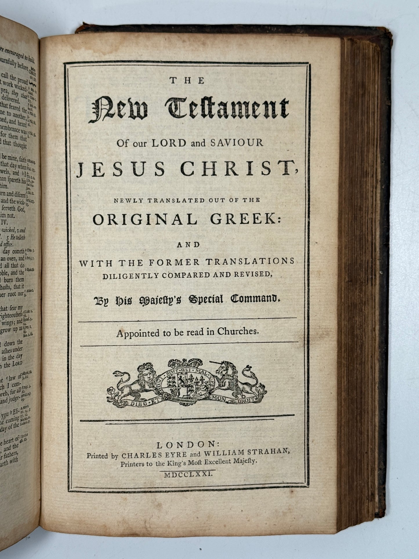 Antique King James Bible 1772