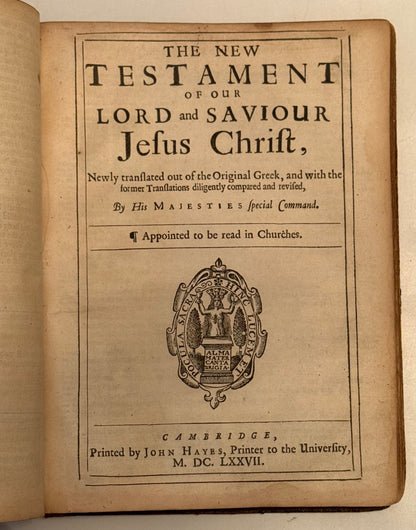 Antique King James Bible 1677