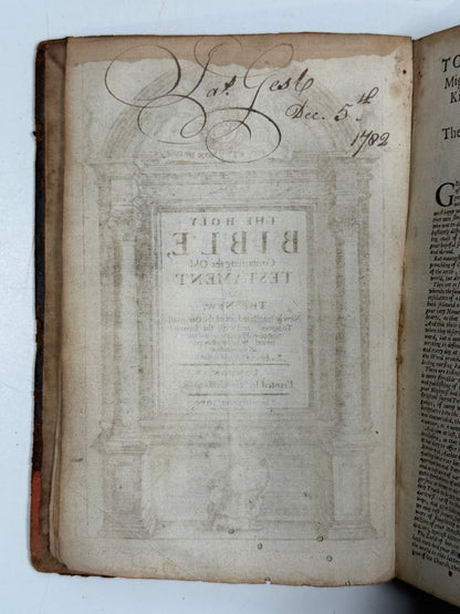 Antique King James Bible 1660 Henry Hills Edition w/Concordance 1652