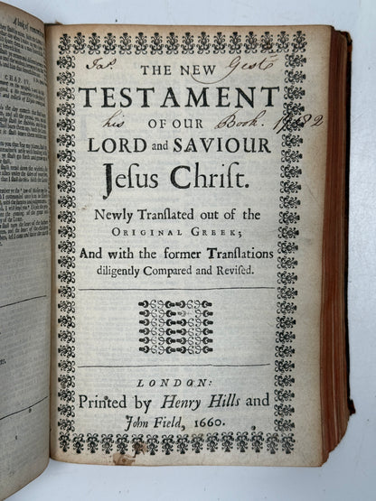 Antique King James Bible 1660 Henry Hills Edition w/Concordance 1652