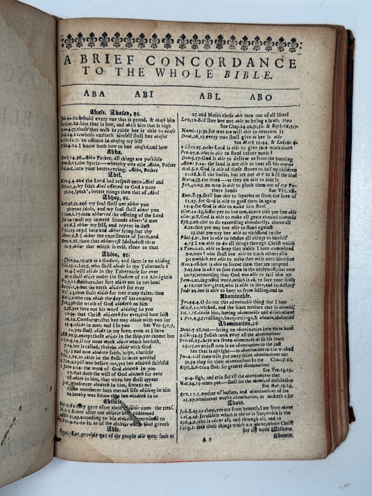 Antique King James Bible 1660 Henry Hills Edition w/Concordance 1652