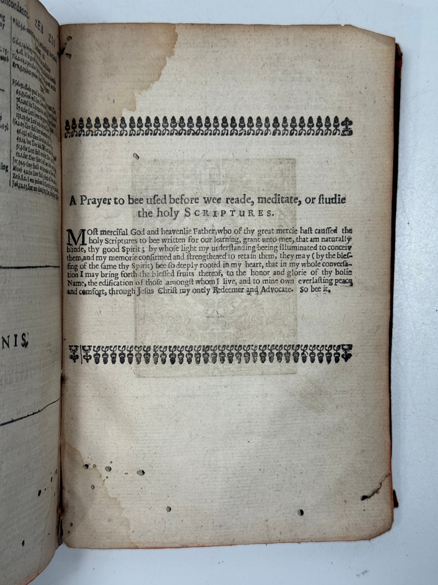 Antique King James Bible 1660 Henry Hills Edition w/Concordance 1652