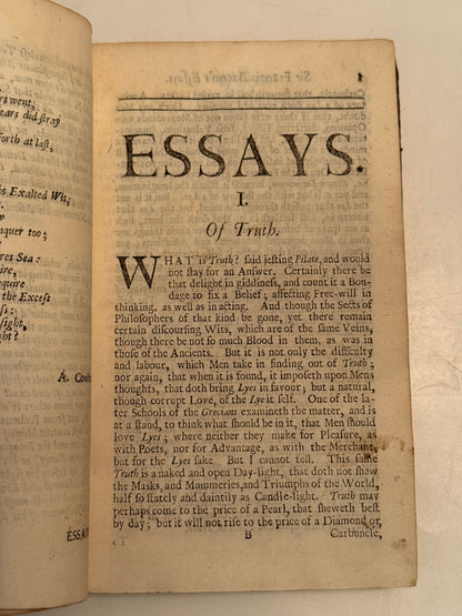 The Essays of Francis Bacon 1701