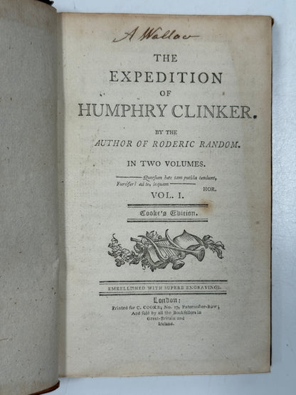 The Expedition of Humphry Clinker by Tobias Smollett c.1790