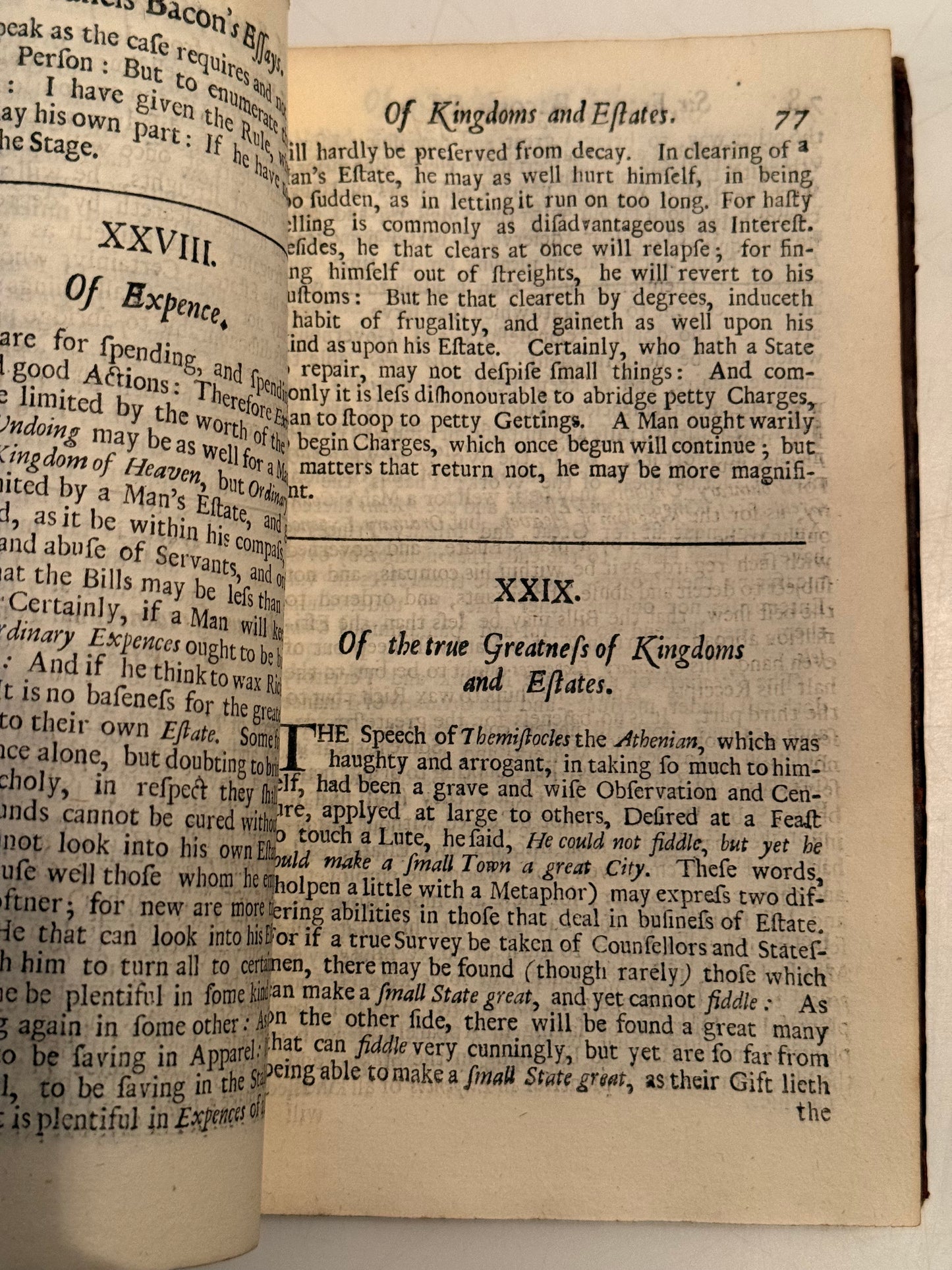 The Essays of Francis Bacon 1701
