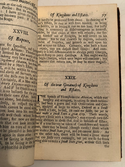 The Essays of Francis Bacon 1701