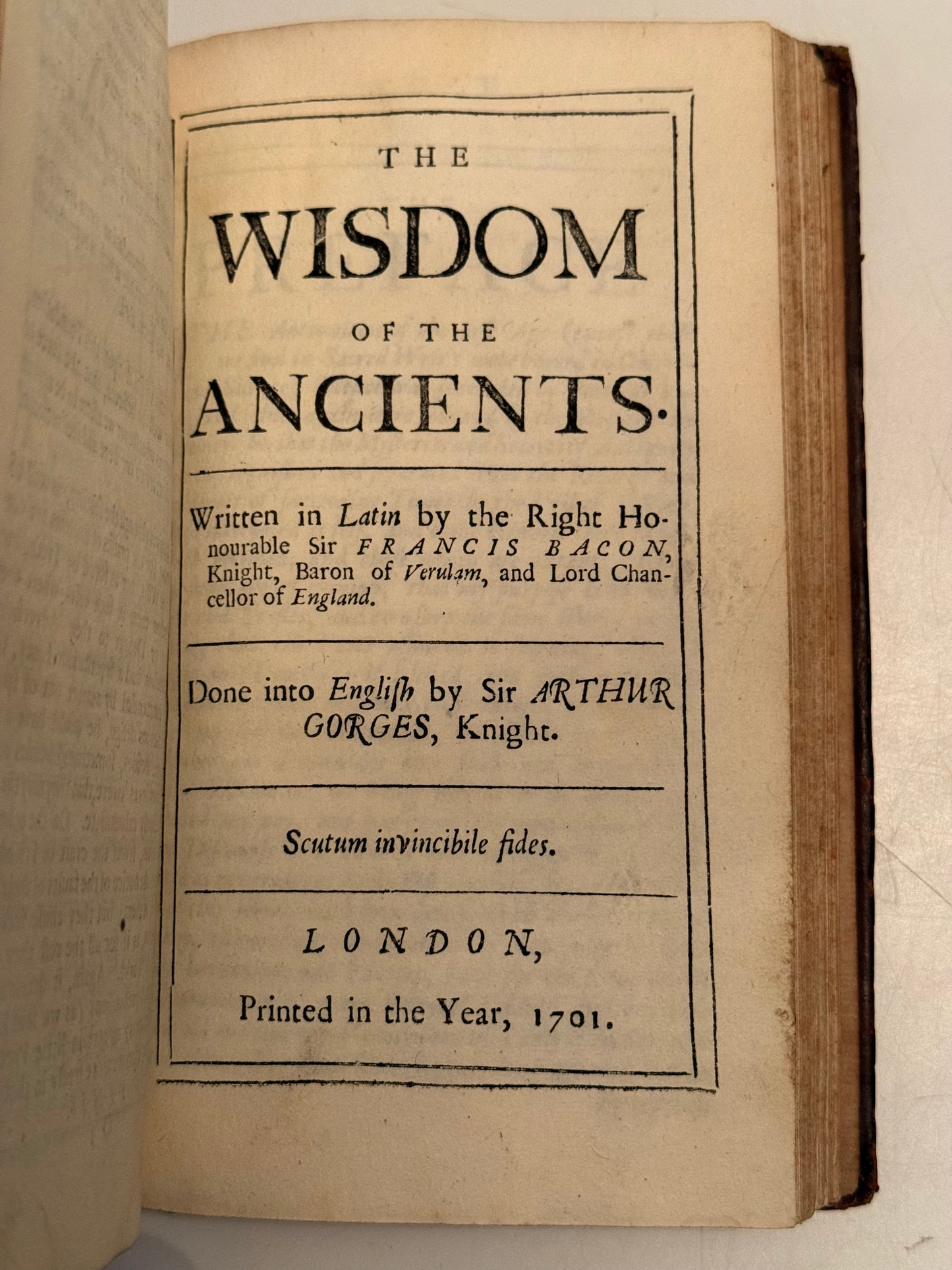 The Essays of Francis Bacon 1701