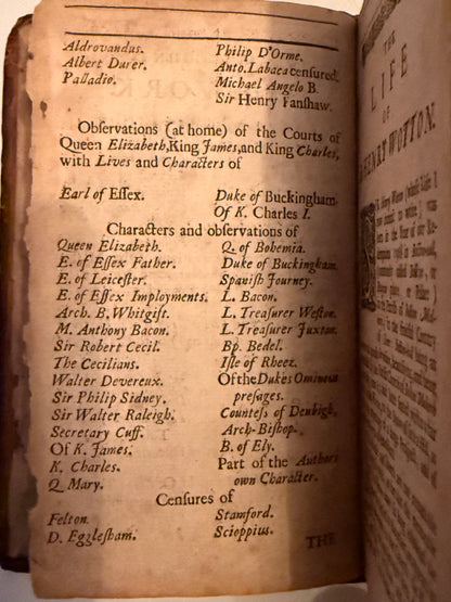 Sir Henry Wotton's Characters 1685