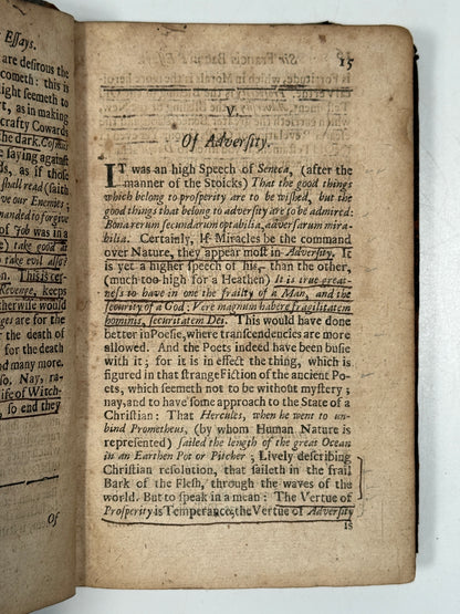 The Essays of Sir Francis Bacon 1691