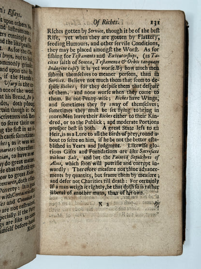 The Essays of Sir Francis Bacon 1691
